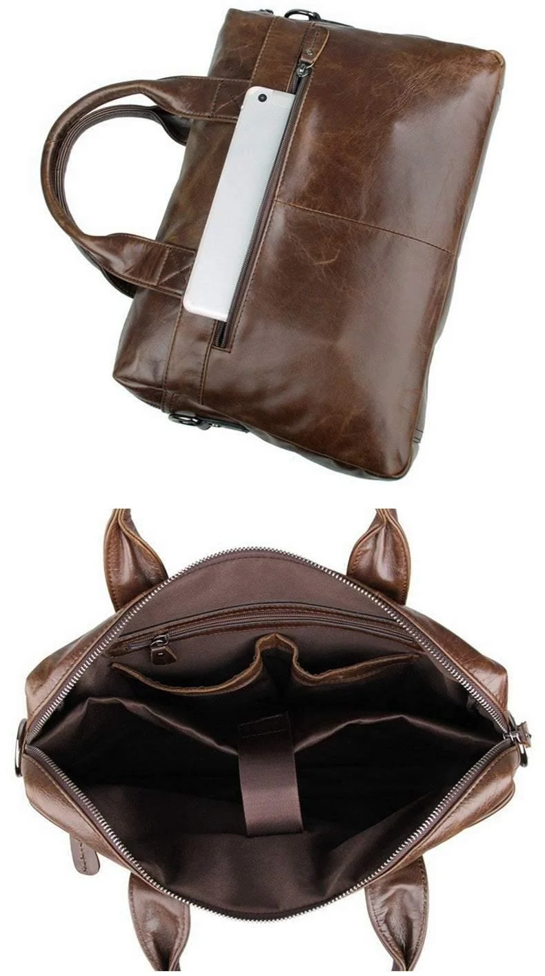 Herren Reisetasche 100% Echtleder Herrentasche Vintage Herren Messenger Bag Herren Aktentasche Laptop Business Aktentasche
