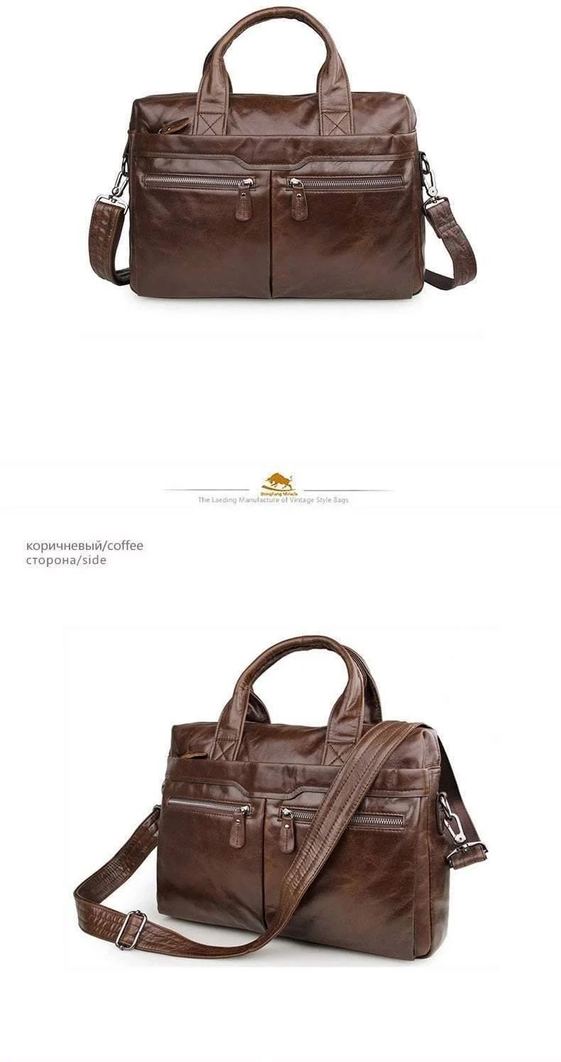 Herren Reisetasche 100% Echtleder Herrentasche Vintage Herren Messenger Bag Herren Aktentasche Laptop Business Aktentasche