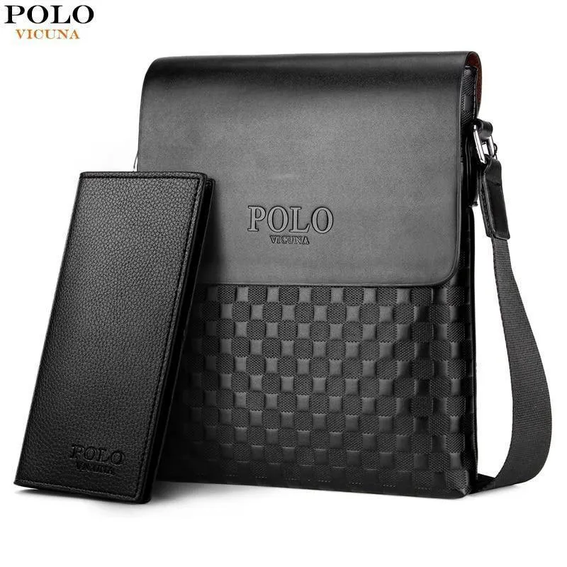 Leder Plaid Muster männer Schulter Taschen Vintage Business Mann Tasche Umhängetasche Für Männer Einfache Casual Messenger Tasche