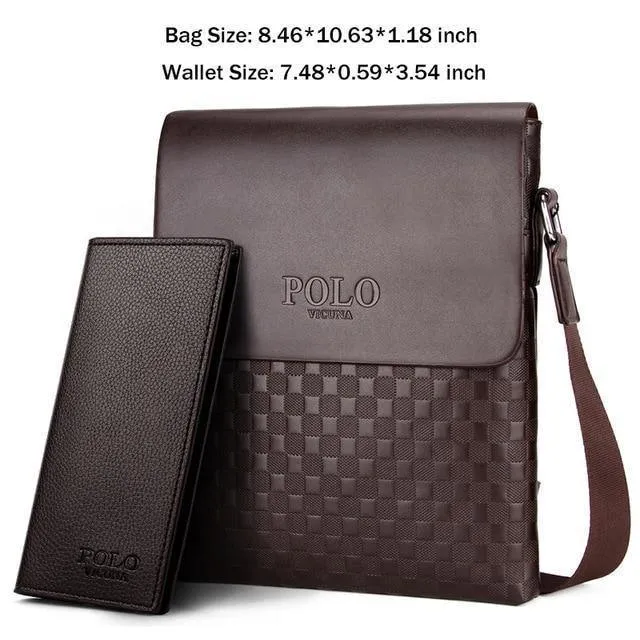 Leder Plaid Muster männer Schulter Taschen Vintage Business Mann Tasche Umhängetasche Für Männer Einfache Casual Messenger Tasche