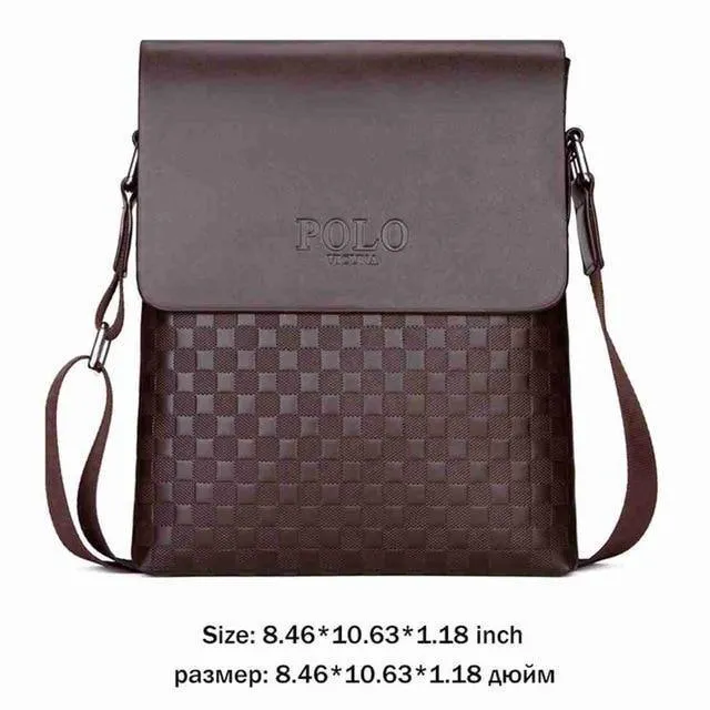 Leder Plaid Muster männer Schulter Taschen Vintage Business Mann Tasche Umhängetasche Für Männer Einfache Casual Messenger Tasche