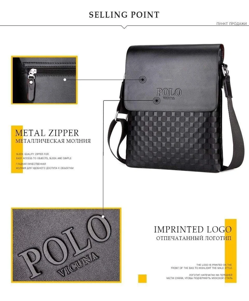 Leder Plaid Muster männer Schulter Taschen Vintage Business Mann Tasche Umhängetasche Für Männer Einfache Casual Messenger Tasche