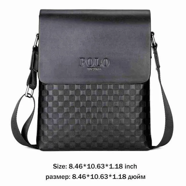Leder Plaid Muster männer Schulter Taschen Vintage Business Mann Tasche Umhängetasche Für Männer Einfache Casual Messenger Tasche