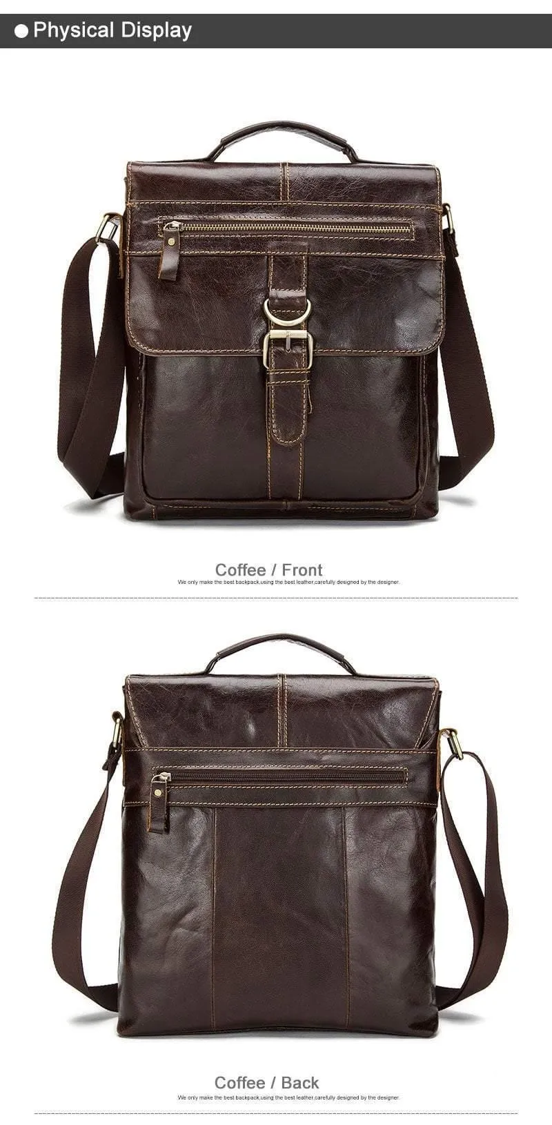 Umhängetasche Herren Leder Umhängetasche Herren Echtes Leder Umhängetaschen für Herren Top-Griff Herrentaschen Haspe Herrenhandtaschen