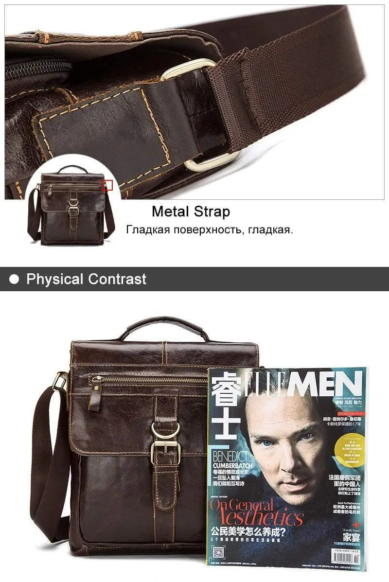 Umhängetasche Herren Leder Umhängetasche Herren Echtes Leder Umhängetaschen für Herren Top-Griff Herrentaschen Haspe Herrenhandtaschen