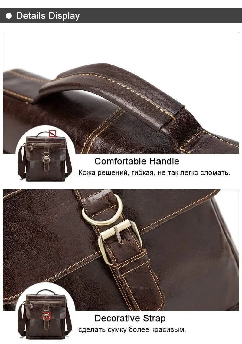 Umhängetasche Herren Leder Umhängetasche Herren Echtes Leder Umhängetaschen für Herren Top-Griff Herrentaschen Haspe Herrenhandtaschen
