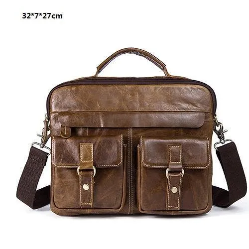 Herrentaschen Echtes Leder Herren Umhängetasche Herren Umhängetasche für Laptop Umhängetaschen für Herren Business Aktentaschen 801