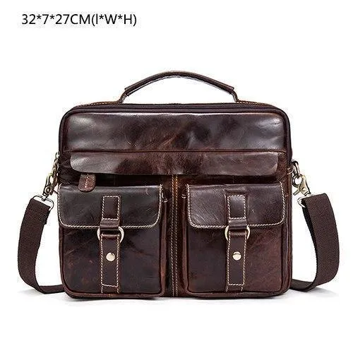 Herrentaschen Echtes Leder Herren Umhängetasche Herren Umhängetasche für Laptop Umhängetaschen für Herren Business Aktentaschen 801