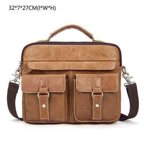 Herrentaschen Echtes Leder Herren Umhängetasche Herren Umhängetasche für Laptop Umhängetaschen für Herren Business Aktentaschen 801
