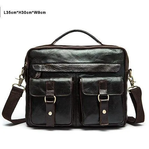 Herrentaschen Echtes Leder Herren Umhängetasche Herren Umhängetasche für Laptop Umhängetaschen für Herren Business Aktentaschen 801