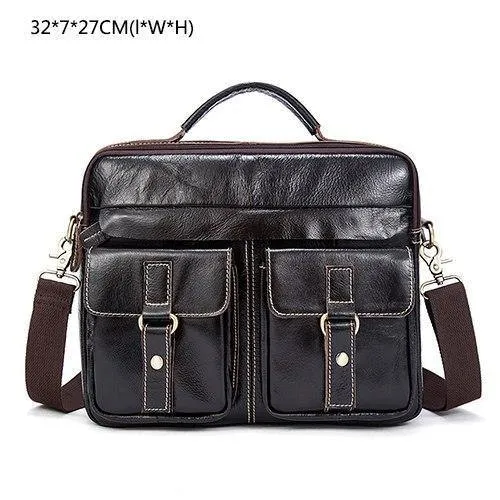 Herrentaschen Echtes Leder Herren Umhängetasche Herren Umhängetasche für Laptop Umhängetaschen für Herren Business Aktentaschen 801