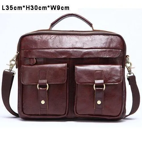 Herrentaschen Echtes Leder Herren Umhängetasche Herren Umhängetasche für Laptop Umhängetaschen für Herren Business Aktentaschen 801
