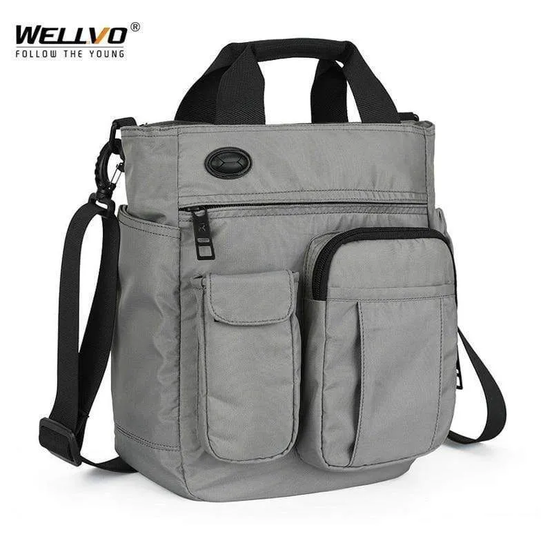 Männer Multifunktionale Schulter Messenger Tasche mit Kopfhörer Loch Wasserdichte Nylon Reise Handtasche Große Kapazität Lagerung Taschen XA11C