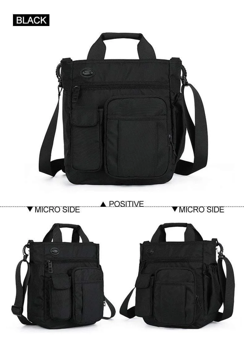 Männer Multifunktionale Schulter Messenger Tasche mit Kopfhörer Loch Wasserdichte Nylon Reise Handtasche Große Kapazität Lagerung Taschen XA11C