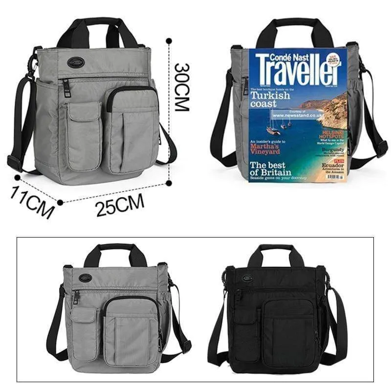 Männer Multifunktionale Schulter Messenger Tasche mit Kopfhörer Loch Wasserdichte Nylon Reise Handtasche Große Kapazität Lagerung Taschen XA11C