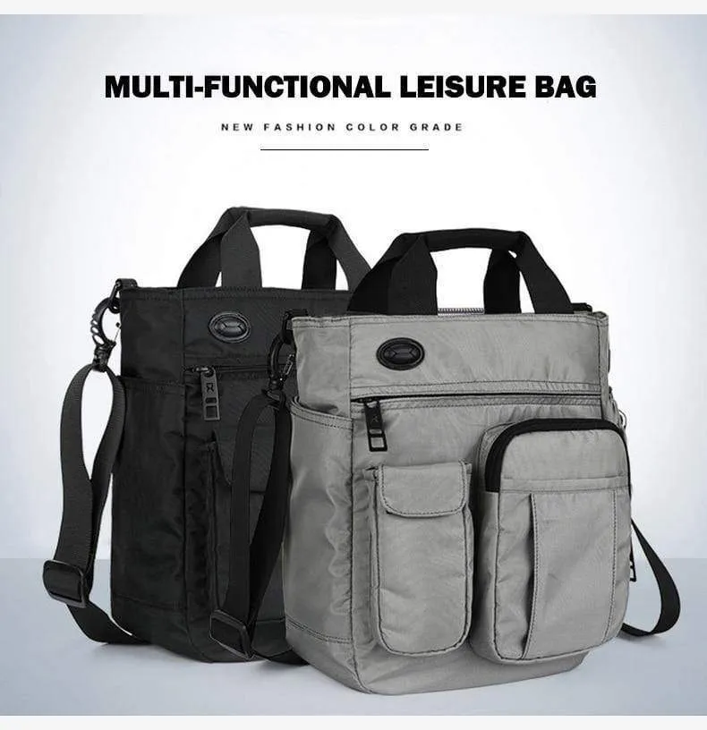 Männer Multifunktionale Schulter Messenger Tasche mit Kopfhörer Loch Wasserdichte Nylon Reise Handtasche Große Kapazität Lagerung Taschen XA11C