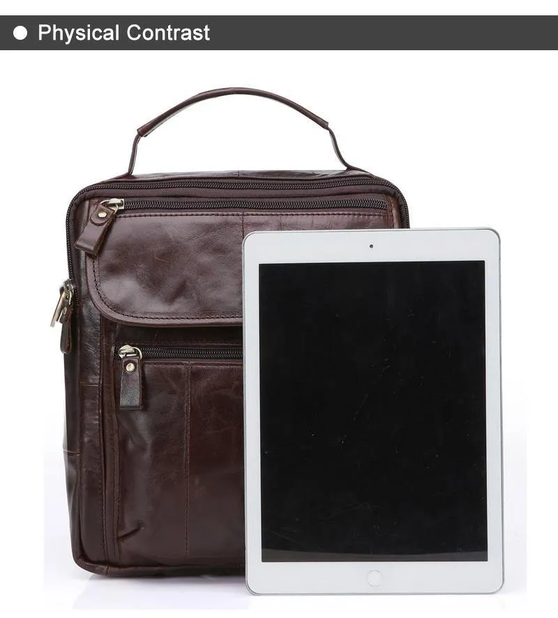 Herren Umhängetasche Herren Echtleder Casual Herren Umhängetaschen Ledertasche für Herren Messenger Leder Herrentaschen 8870