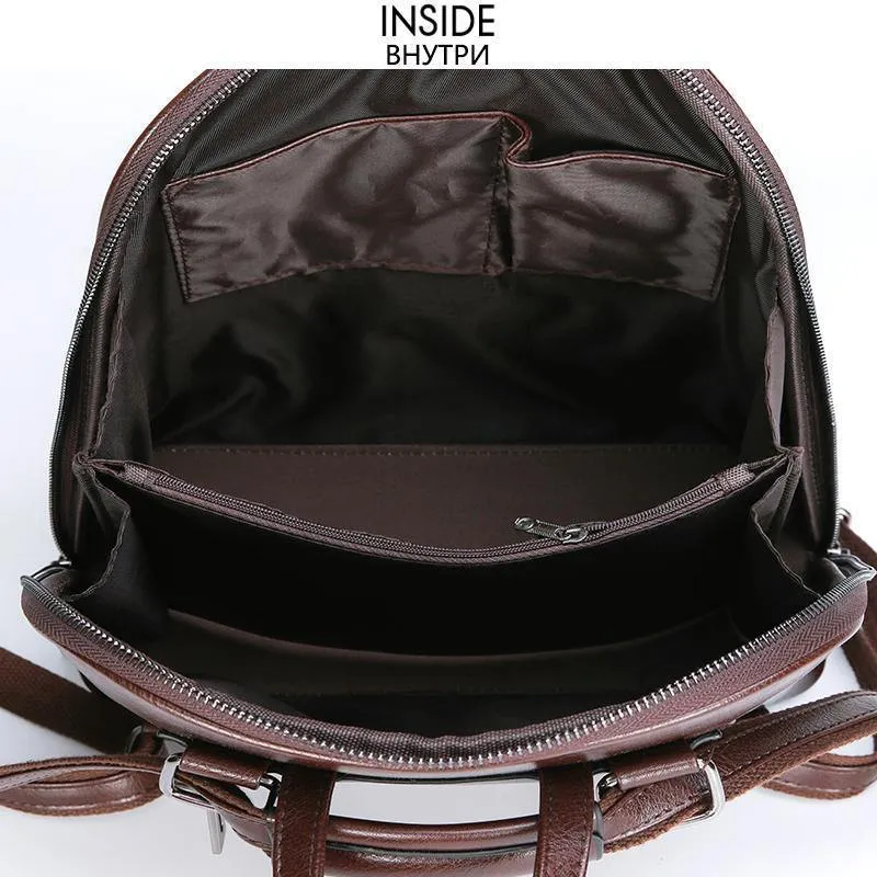 Frauen Rucksack Schultaschen für Mädchen im Teenageralter Umhängetasche Weibliche Ölwachs Leder Rucksäcke Mochilas