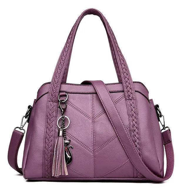 Damen Handtasche aus echtem Leder Tragetaschen Quaste Luxus Damen Schultertaschen Damen Lederhandtaschen Damen Mode Taschen 2018