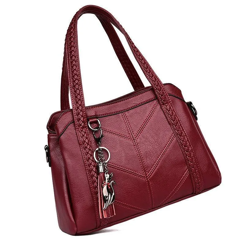 Damen Handtasche aus echtem Leder Tragetaschen Quaste Luxus Damen Schultertaschen Damen Lederhandtaschen Damen Mode Taschen 2018