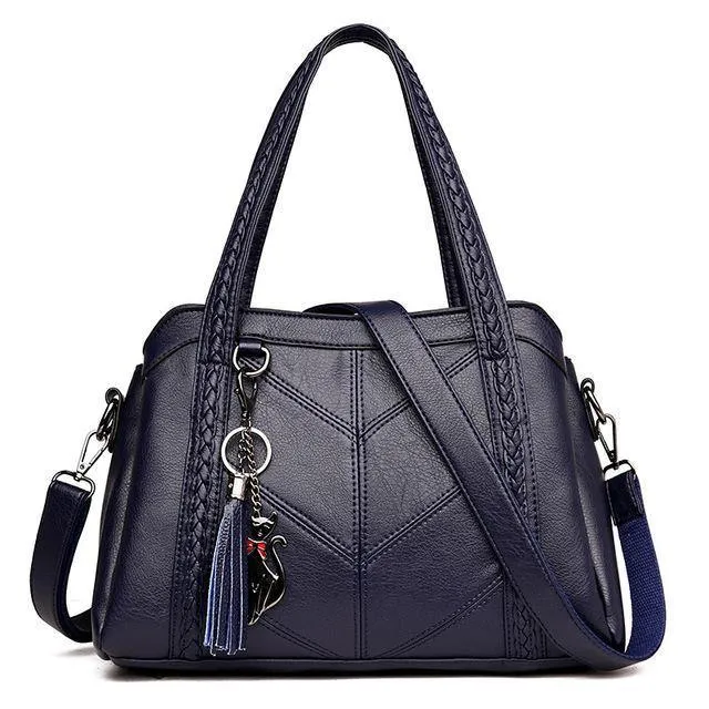 Damen Handtasche aus echtem Leder Tragetaschen Quaste Luxus Damen Schultertaschen Damen Lederhandtaschen Damen Mode Taschen 2018