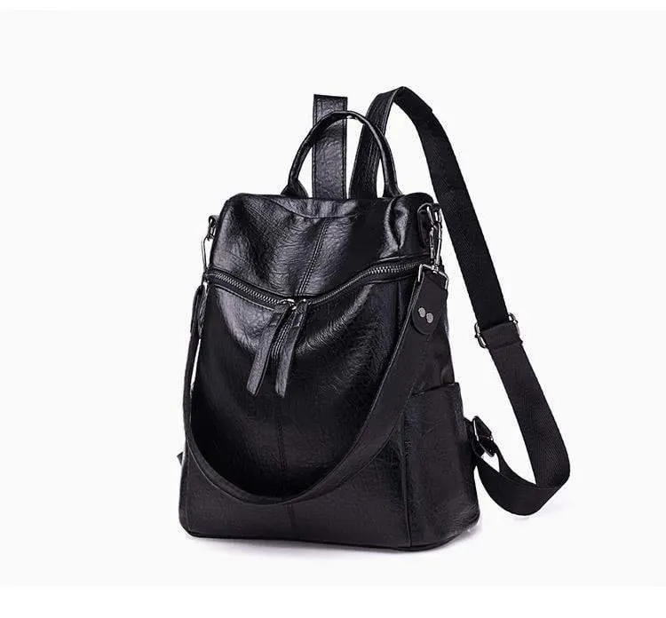 Frauen Rucksack PU Leder Daypack Mode Rucksäcke Weibliche Mochila Feminine Casual Große Kapazität Vintage Schulter Taschen