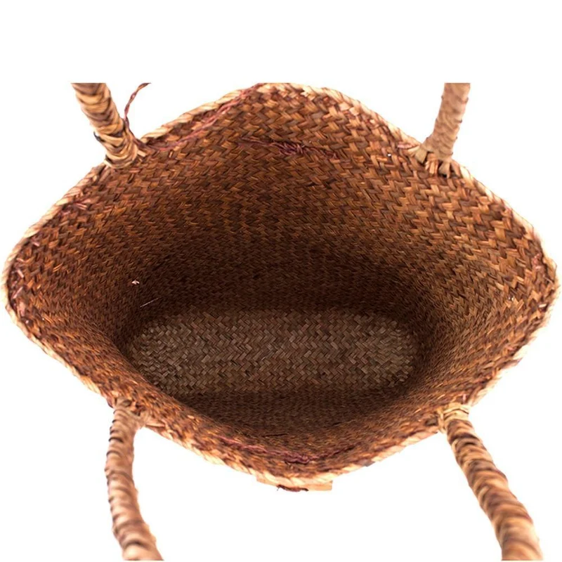 Rattan stroh tasche blumenkorb lagerung tote weiblichen taschen reisehandtasche einkaufen geflochtene handtasche für frauen mädchen