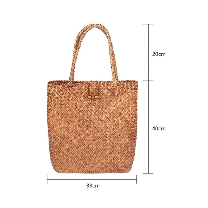 Rattan stroh tasche blumenkorb lagerung tote weiblichen taschen reisehandtasche einkaufen geflochtene handtasche für frauen mädchen