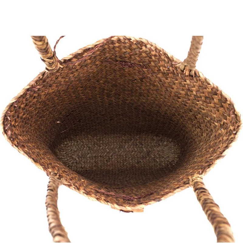 Rattan stroh tasche blumenkorb lagerung tote weiblichen taschen reisehandtasche einkaufen geflochtene handtasche für frauen mädchen