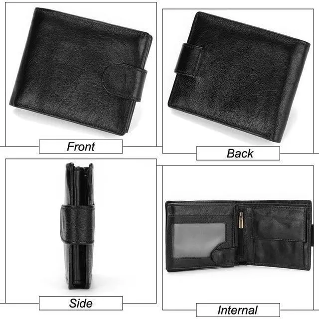 Männer Brieftasche Aus Echtem Leder Kurze Geldbörse Mode Haspe Brieftasche Für Männliche Portomonee mit Karte Halter Foto Halter