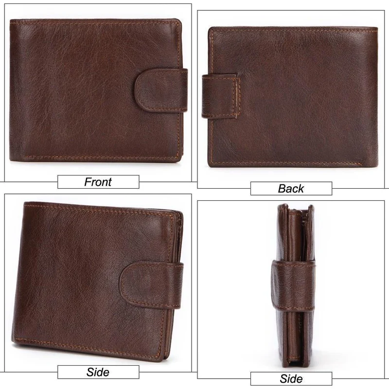 Männer Brieftasche Aus Echtem Leder Kurze Geldbörse Mode Haspe Brieftasche Für Männliche Portomonee mit Karte Halter Foto Halter