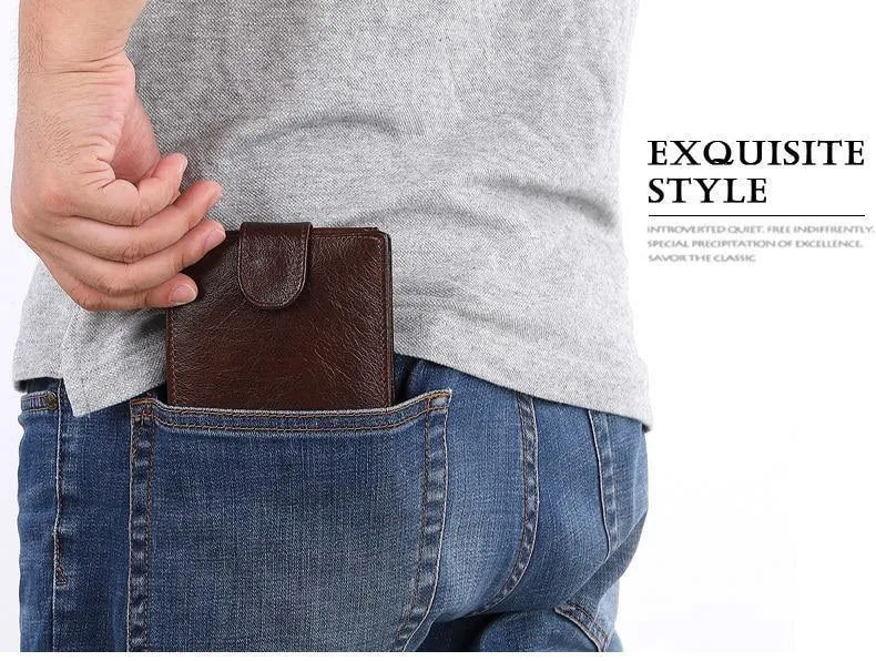 Männer Brieftasche Aus Echtem Leder Kurze Geldbörse Mode Haspe Brieftasche Für Männliche Portomonee mit Karte Halter Foto Halter
