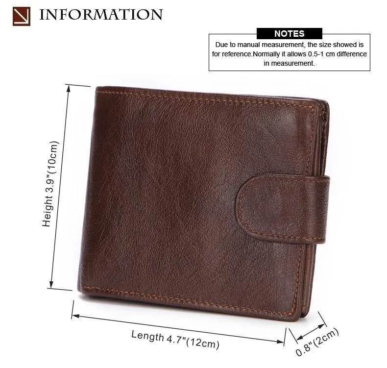 Männer Brieftasche Aus Echtem Leder Kurze Geldbörse Mode Haspe Brieftasche Für Männliche Portomonee mit Karte Halter Foto Halter