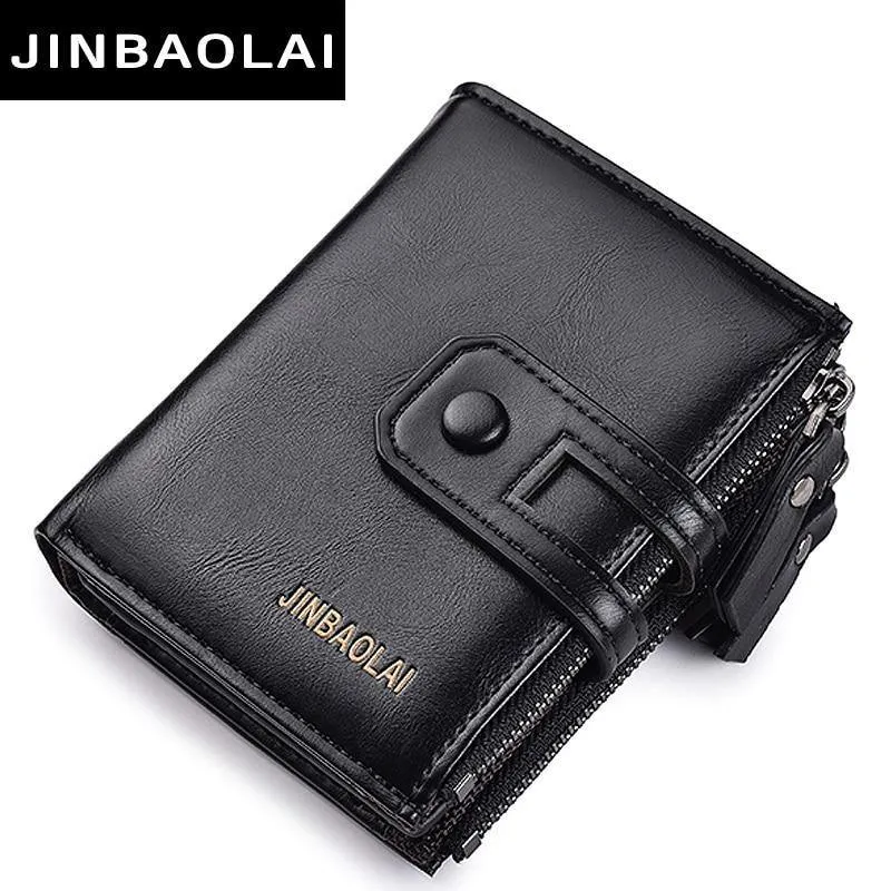 Geldbörse PU-Leder Herrenbrieftasche Haspe Design Kleine Herrenbrieftaschen mit Reißverschluss Münzfach Kartenhalter Luxusbrieftasche