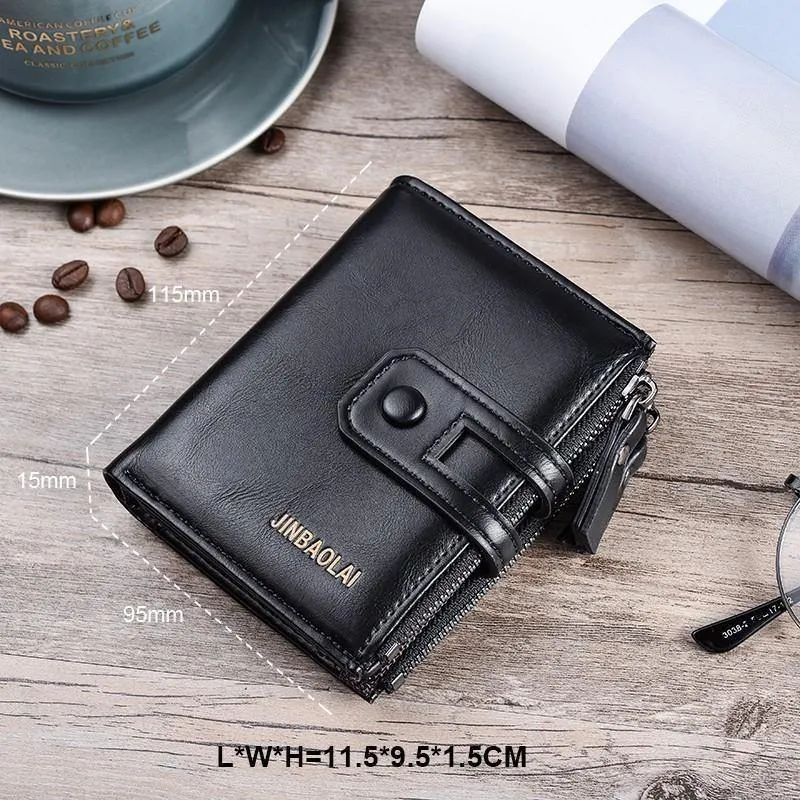 Geldbörse PU-Leder Herrenbrieftasche Haspe Design Kleine Herrenbrieftaschen mit Reißverschluss Münzfach Kartenhalter Luxusbrieftasche