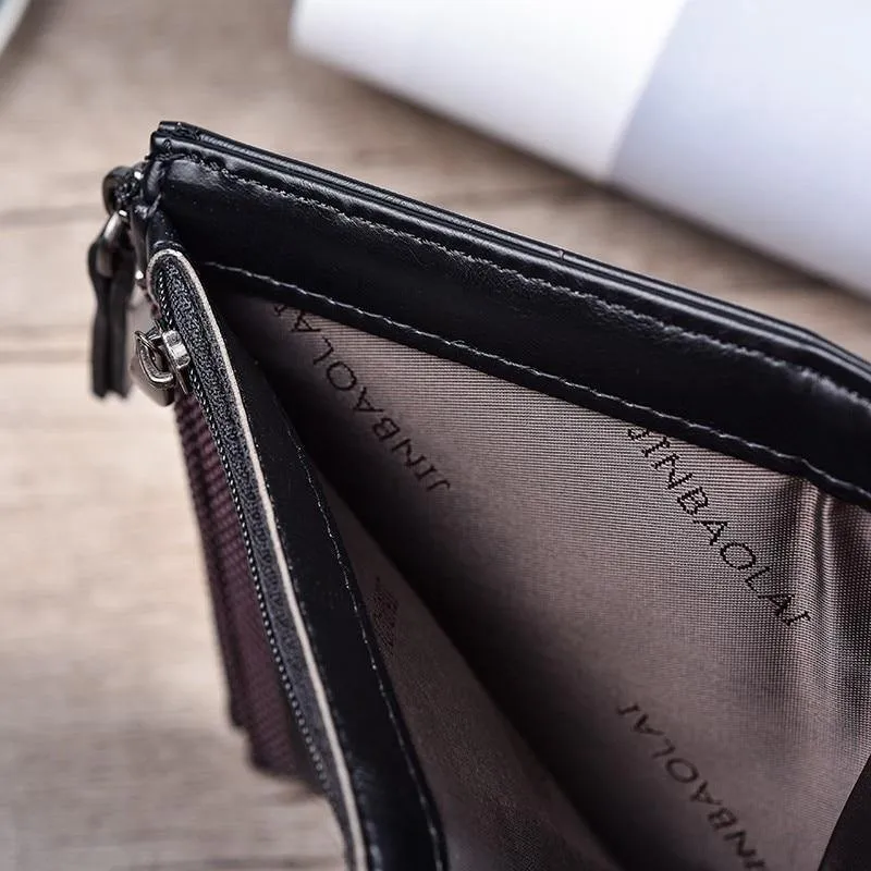 Geldbörse PU-Leder Herrenbrieftasche Haspe Design Kleine Herrenbrieftaschen mit Reißverschluss Münzfach Kartenhalter Luxusbrieftasche