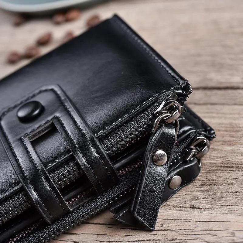Geldbörse PU-Leder Herrenbrieftasche Haspe Design Kleine Herrenbrieftaschen mit Reißverschluss Münzfach Kartenhalter Luxusbrieftasche
