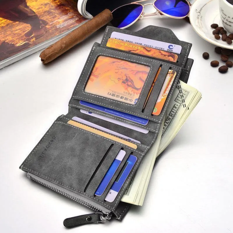 Portemonnaie Herren Weiches Leder Portemonnaie mit herausnehmbaren Kartenfächern Multifunktions Herren Portemonnaie Geldbörse Herren Clutch Top Qualität