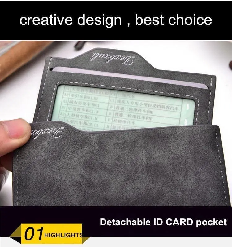 Portemonnaie Herren Weiches Leder Portemonnaie mit herausnehmbaren Kartenfächern Multifunktions Herren Portemonnaie Geldbörse Herren Clutch Top Qualität