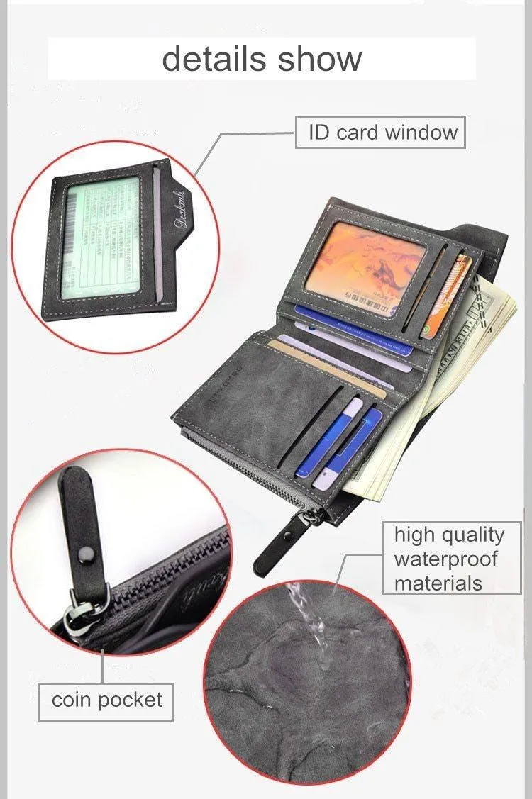 Portemonnaie Herren Weiches Leder Portemonnaie mit herausnehmbaren Kartenfächern Multifunktions Herren Portemonnaie Geldbörse Herren Clutch Top Qualität