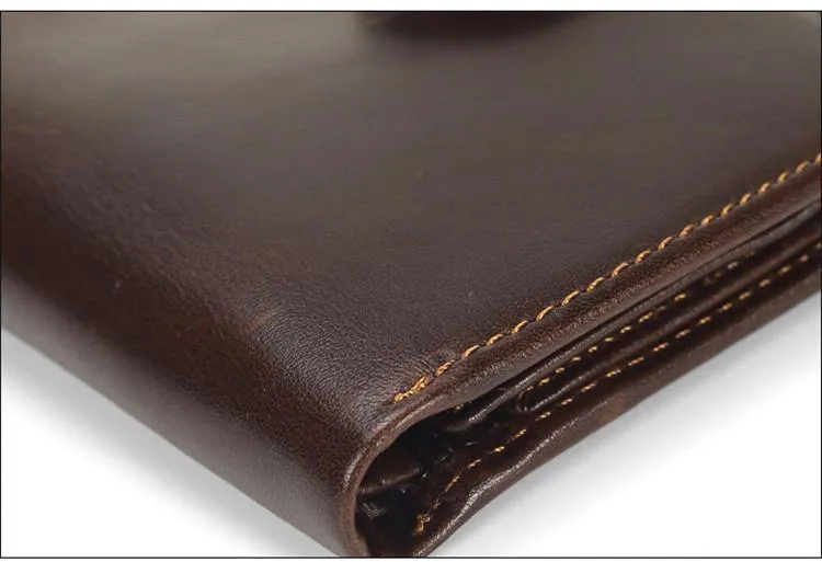 Männer Brieftasche Öl Wachs Rindsleder Echtes Leder Geldbörsen Geldbörse Kupplung Haspe Offene Top Qualität Retro Kurze Brieftasche 13.5 cm