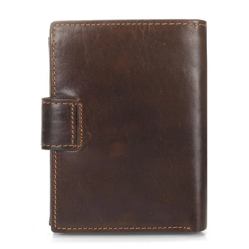 Männer Brieftasche Öl Wachs Rindsleder Echtes Leder Geldbörsen Geldbörse Kupplung Haspe Offene Top Qualität Retro Kurze Brieftasche 13.5 cm