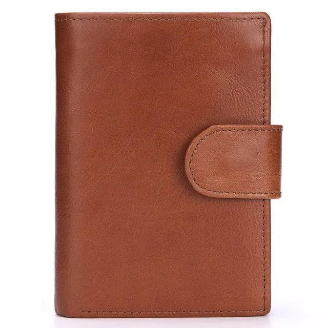 Männer Brieftasche Öl Wachs Rindsleder Echtes Leder Geldbörsen Geldbörse Kupplung Haspe Offene Top Qualität Retro Kurze Brieftasche 13.5 cm