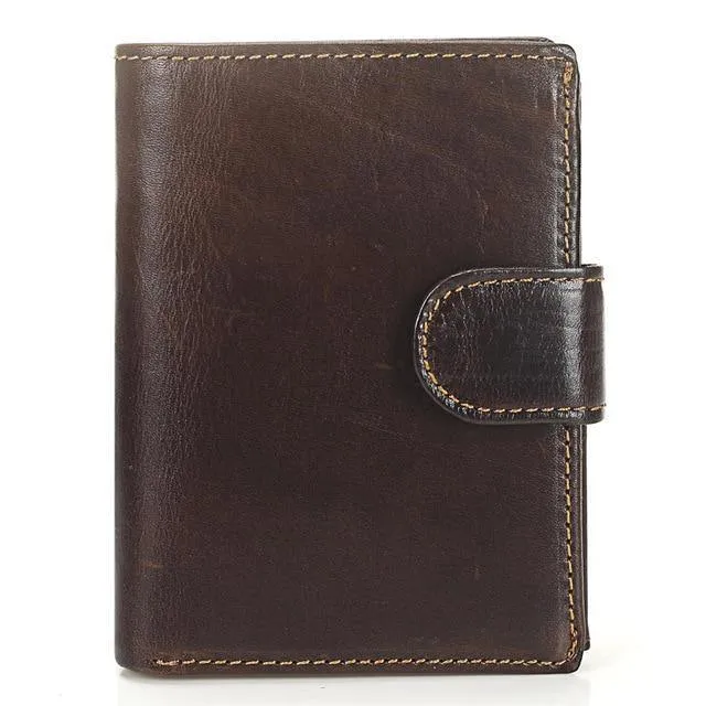 Männer Brieftasche Öl Wachs Rindsleder Echtes Leder Geldbörsen Geldbörse Kupplung Haspe Offene Top Qualität Retro Kurze Brieftasche 13.5 cm
