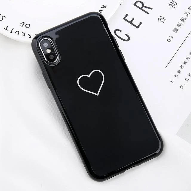 USLION Crown Phone Case For iPhone XS MAX 6 6s Plus Letter KING Back Cover Love Heart Soft TPU Cases For iPhone XR X 8 7 Plus