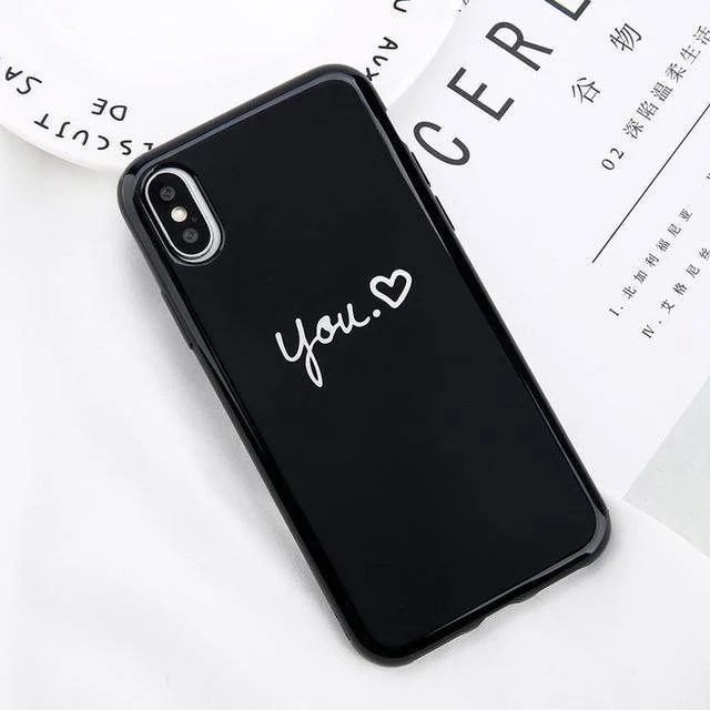 USLION Crown Phone Case For iPhone XS MAX 6 6s Plus Letter KING Back Cover Love Heart Soft TPU Cases For iPhone XR X 8 7 Plus