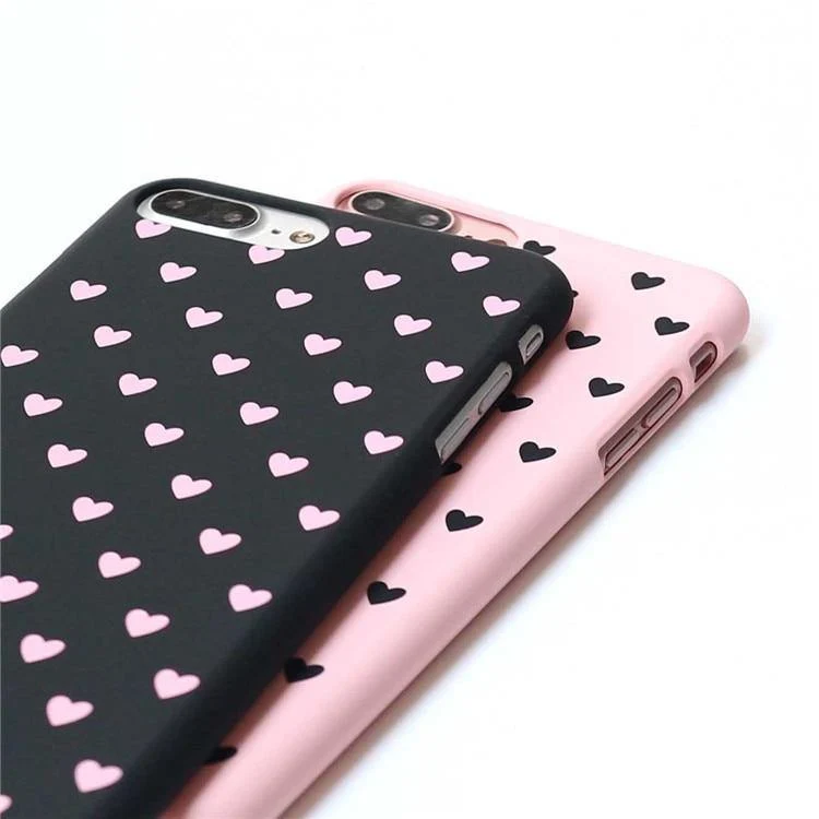 USLION Cute Couple Love Heart Case For iPhone 6 6s Plus Phone Case For iPhone X 8 7 6 Plus 5 5s SE Matte Hard PC Back Cover Case