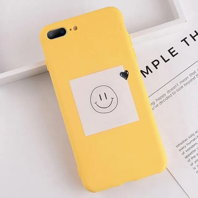 USLION Case For iPhone XS MAX XR 8 Plus Flower Smile Letter Phone Cases For iPhone X 7 6 6S Plus Soft TPU Silicone Back Cover
