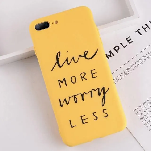 USLION Case For iPhone XS MAX XR 8 Plus Flower Smile Letter Phone Cases For iPhone X 7 6 6S Plus Soft TPU Silicone Back Cover