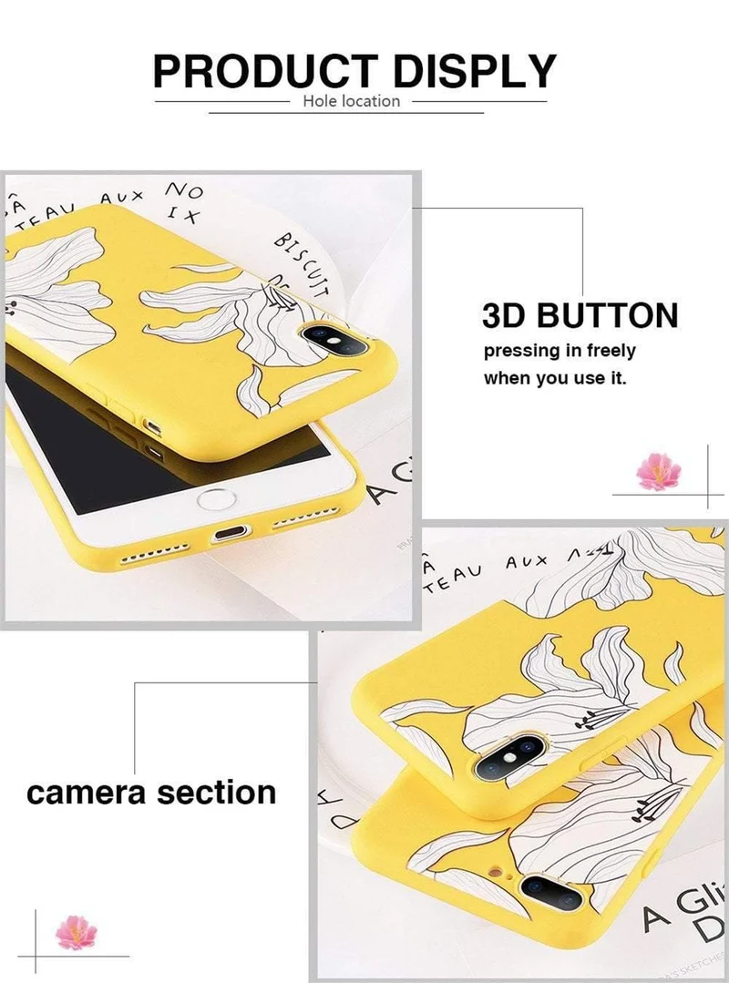 USLION Case For iPhone XS MAX XR 8 Plus Flower Smile Letter Phone Cases For iPhone X 7 6 6S Plus Soft TPU Silicone Back Cover